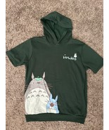 Studio Ghibli My Neighbor Totoro Short Sleeve Hoodie Size Medium Unisex Green - $462.94 MXN
