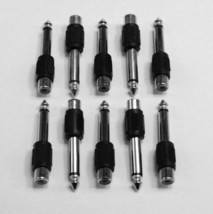 10 Pack RCA Female to 1/4&quot; 6.35mm Male Mono Audio Adapters Connectors Plugs - $9.31
