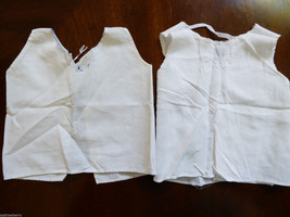 VTG 1960&#39;s Italy made Newborn baby cotton embroidery lace under shirt lot of 2 - £14.01 GBP