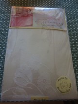 NIP SPRING FLORAL CHAMPAGNE Cotton/Polyester  DAMASK TABLECLOTH - 60&quot; x ... - $20.00