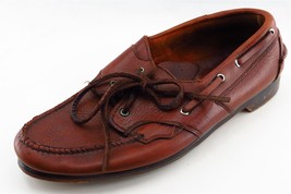 Johnston And Murphy Derby Oxfords Brown Leather Men Shoes Size 8 Medium - $39.19