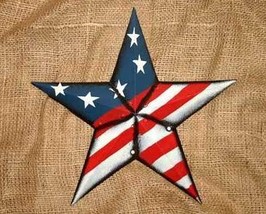 12 inch Metal Patriotic Star No. 2 for Country Home Decor - £10.26 GBP