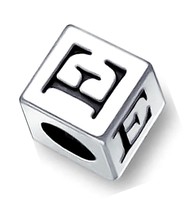 Square Cube Block Letter A-Z Alphabet Initial Charm Bead For - £43.37 GBP