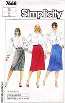 Vintage 1986 Misses&#39; SKIRTS Simplicity Pattern 7668-s Size 18 - $12.00