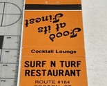 Vintage Matchbook Cover  Surf M Turf Restaurant  Groton, CT  gmg  Unstruck - $12.38