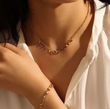 18K Gold Bohemian Love Necklace &amp; Bracelet  vinader, bold, vermeil, gift - £63.62 GBP
