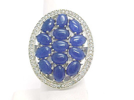 BIG BOLD LAPIS Vintage Gemstone RING in STERLING Silver - Size 6 1/2 - F... - $105.00
