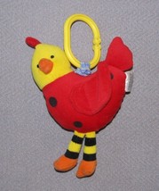 CARTERS STUFFED PLUSH CHICKEN ROOSTER BIRD RATTLE CHIME WIGGLE RING LINK... - £19.77 GBP