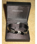 Mens Stainless Steel and black fusion Bracelet - £11.86 GBP