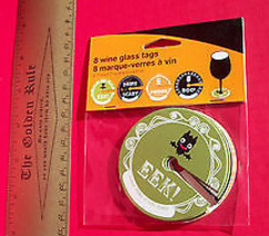 Home Holiday Halloween BOO Wine Glass Name Tags Eek Party Table Decor Supply Set - $2.84