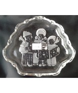 MIKASA Glass Embossed Christmas Carolers Glass Candy Dish - £3.95 GBP