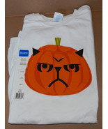 T Shirt Halloween Gildan 100% Cotton White Shirt Mean Pumpkin Large Size... - $89.14 MXN
