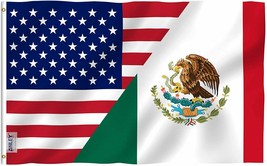 Anley 3x5 Feet America Mexico Friendship Flag - Friendship Forever US MX... - £6.17 GBP
