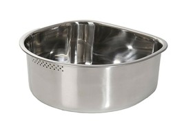 Kitchen Flower Stainless Steel Basin Dishpan Dish Washing Bowl Sink Basket (D) image 1