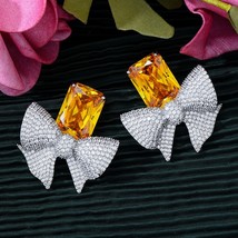 36New Princess Bowknots Drop Earrings For Women Wedding Party Indian Dubai Brida - £36.89 GBP