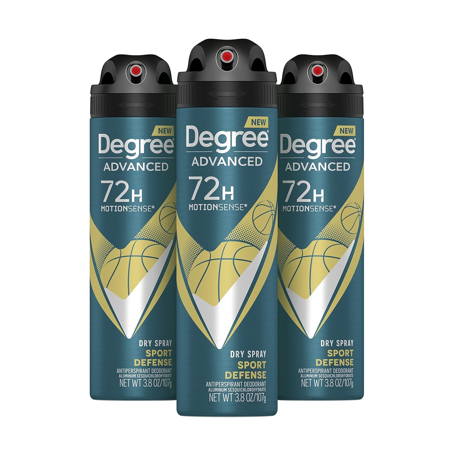 Degree Men Antiperspirant Deodorant Dry Spray Sport Defense 3 count Deodorant fo - £47.30 GBP
