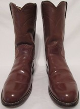 Justin Made USA Women&#39;s 5 1/2 B Brown Leather Western Cowgirl Boots Rodeo Shoes - £41.91 GBP