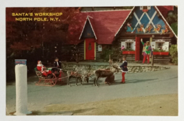 Santa&#39;s Workshop Sleigh North Pole New York NY Mike Roberts Postcard c1970s - £3.98 GBP