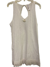 Gilligan &amp; OMalley Beach Coverup Womens Size L Off White Cotton Soft Sleeveless - £9.54 GBP