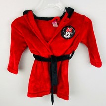 Disney Minnie Mouse Toddler Robe Red Black Tie Front  2T / 3T - £11.43 GBP