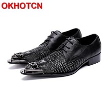 Genuine Leather Men Suit Shoes Embossed OxShoes Pattern Mens Shoes Dressed Big S - £141.67 GBP