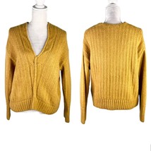 Altar&#39;d State Sweater S/M Mustard V-Neck Cropped Super Soft - £22.65 GBP