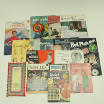 Lot of 15 Vintage Crochet Doilies Table Cloth Socks Clothing Booklets - £23.40 GBP