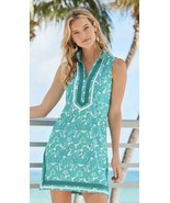 Cabana Life Medium St. Pete Sleeveless Teal Twill Tunic Dress UPF 50+ Be... - $678.56 MXN