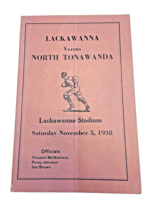 Program High School Football Lackawanna vs North Tonawanda New York NY 1938 - £25.49 GBP
