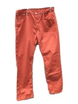 Levis 501 Mens 36x34 Button Fly Original Shrink to Fit Orange Salmon Denim Jeans - £133.37 GBP