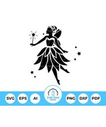 Fairy Silhouette SVG, Christmas Fairy PNG, Godmother Clipart, Laser Cut ... - $1.00