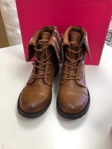 Shoe Dazzle Women&#39;s &quot;Lesia&quot; Cognac Boot Brown/Plaid Size 7.5M - $31.04