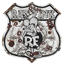 Vtg Style Metal Highway Sign Rat Fink Made in USA Officially Licensed 15... - $619.77 MXN