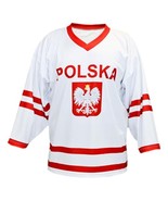 Any Name Number Polska Poland Retro Hockey Jersey White Any Size - $74.88 CAD