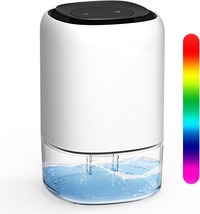 Portable Dehumidifiers for Home, 7 Color LED Light, Auto Shut Off, (260 sq.ft) - £15.32 GBP