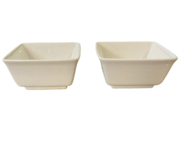 Set of 2 Pottery Barn White Square Bowls Japan Made Microware &amp; Dishwash... - $40.30