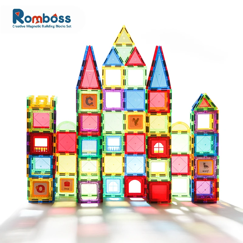 RomB Magnetic Building Blocks Construction Set Children Toy Magnet Block Tiles M - £27.25 GBP