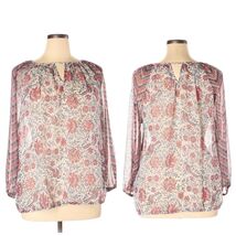 Lucky Brand Women's Plus Size 1X Top Long Sleeve Semi Sheer Casual Boho - $12.86