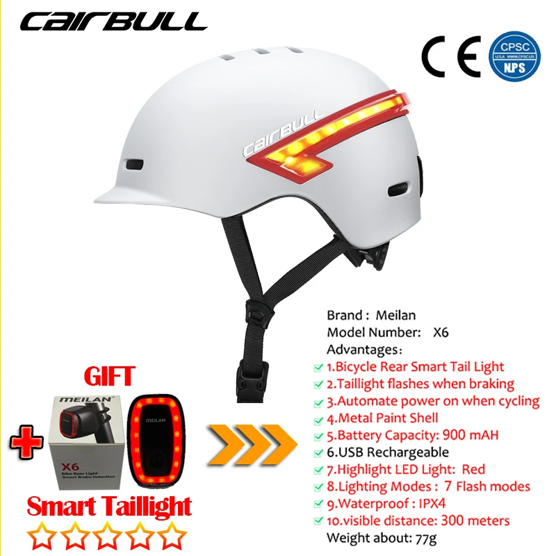 Bicycle Helmet Men Female Bike Smart Cycling Helmets Turn Signal Light Led Charg - £289.39 GBP