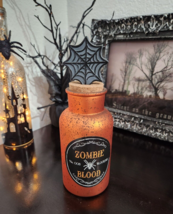 Halloween Orange Glass Potion Bottle Zombie Blood Figurine Tabletop Prop... - $22.99