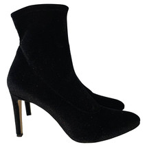 Giuseppe Zanotti Celeste Ankle Booties In Glitter Velvet Women Black Size 38.5 - £136.83 GBP