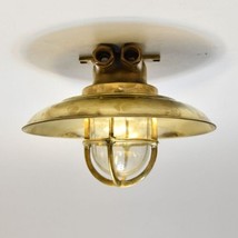 Nautical Marine Industrial Small Brass Cap Lamp By WISKA - £101.86 GBP