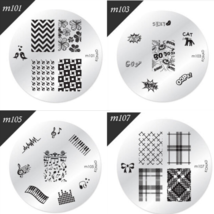 An item in the Health & Beauty category: 4Pack Konad Stamping Nail Art Round Image Plate 101/103/105/107 For Stamp Art