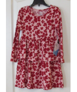 Member&#39;s Mark 2 Pack Long Slv Print Dress Red Floral/Stripe  Girls Sz 4T... - $14.74
