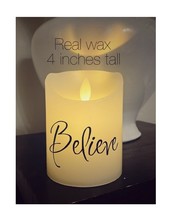 Flickering flameless wax candles.  Batteries included - $14.99