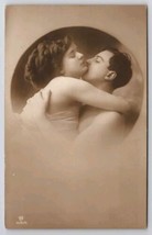 RPPC Erotica Couple Kissing Embracing Warm Up Man And Woman Postcard D44 - £27.63 GBP