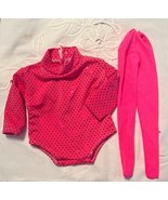 Outfit for 18&quot; Doll Pink Shimmery Top w High Neck Pink Tights VG - $8.90