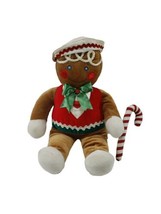 1990's Target Gingerbread Man Large Christmas Stuffed Doll Plush w Candy Cane  - $18.77