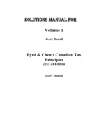 Solution Manual For Byrd &amp; Chen&#39;s Canadian Tax Principles, 2023-2024 Edi... - $25.07 CAD