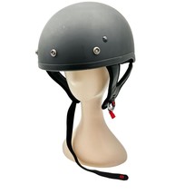 Adult XL DOT Approved Motorcycle Helmet Half Hood Black Adjustable Strap - £35.20 GBP